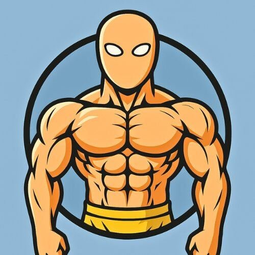 Gold Muscle Mascot Character