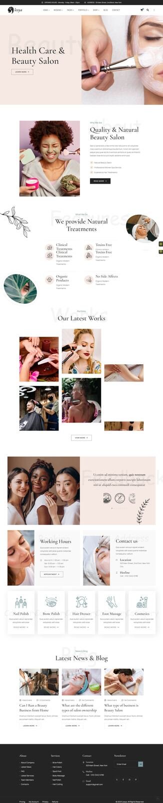 Beauty salon website
